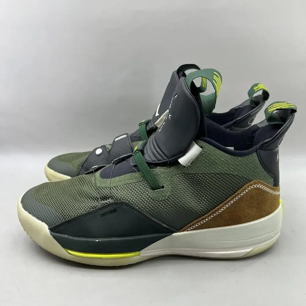 Travis Scott x Air Jordan 33 NRG Shoes Men's 11 Olive Green Basketball Sneakers